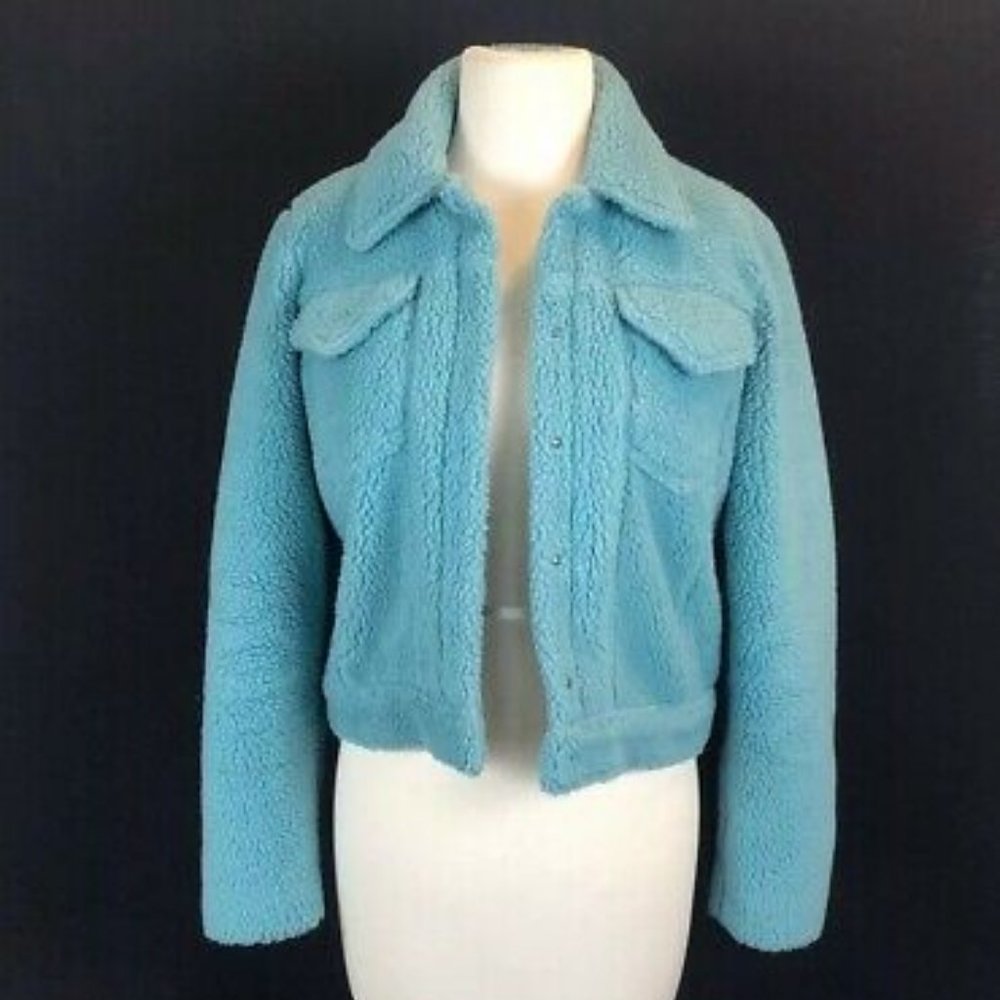 REFORMATION Faux Shearling Blue Teddy Jacket Small